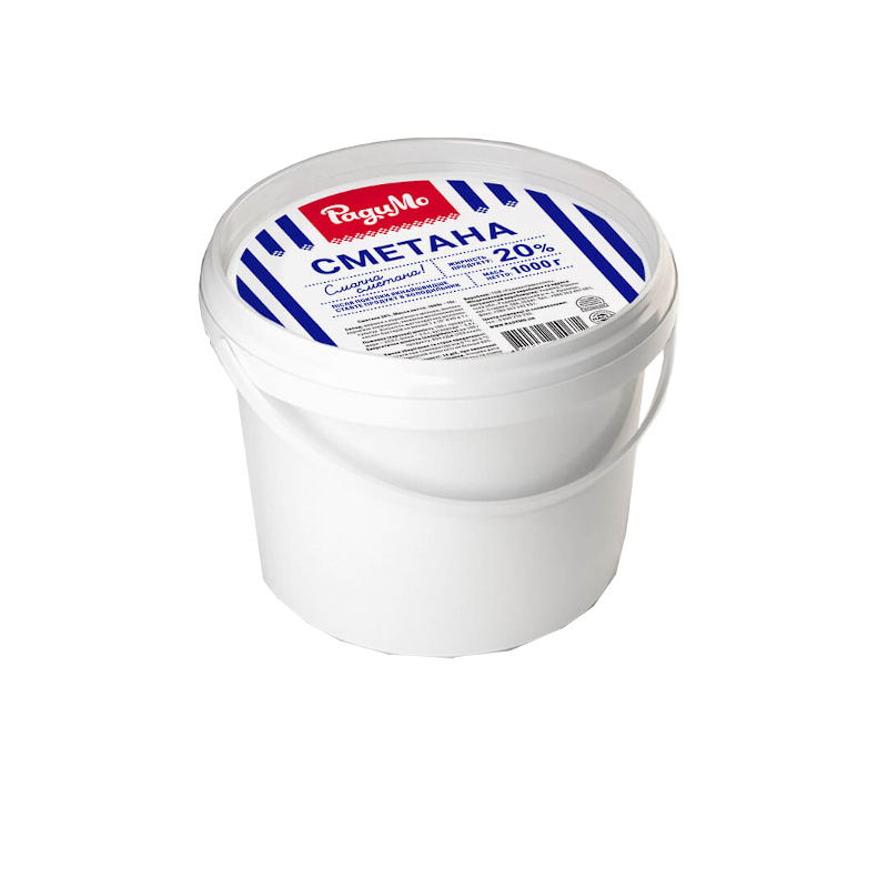 Сметана РАДИМО 20%, 1000г, відро пластикове